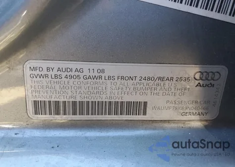 2009 Audi A4 Prestige z USA, uszkodzony, nr VIN WAUMF78K89N040466